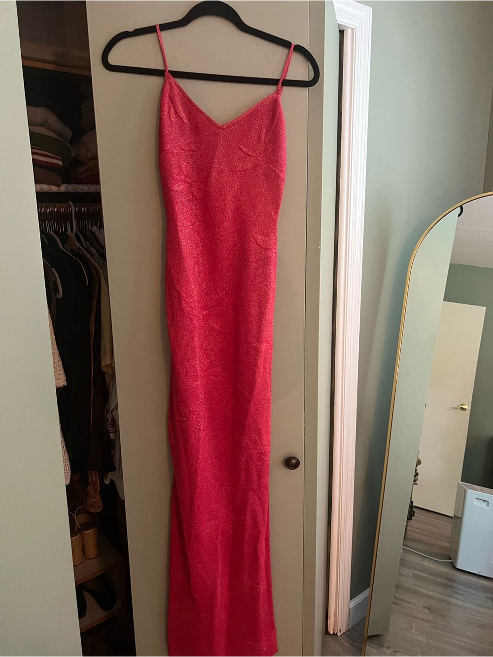 White Fox Boutique Hot Pink Satin Slip Maxi Dress